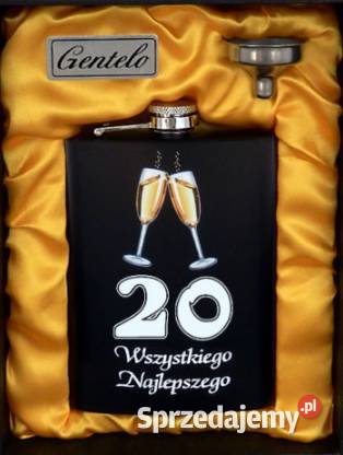 Piersiówka z Lejkiem na 20 Urodziny w Eleganckim