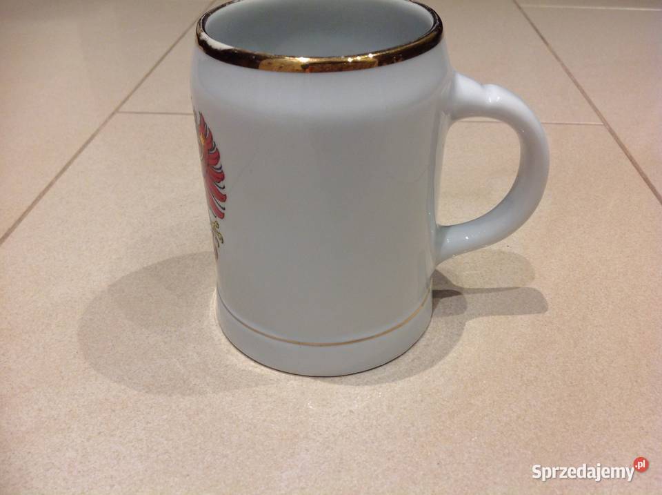 Kufel z Orłem Porcelana LILIEN STARY Sygnowany