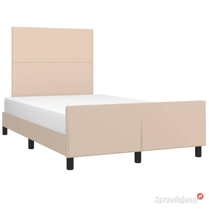 Rama łóżka z zagłówkiem cappuccino sztuczna 128cm