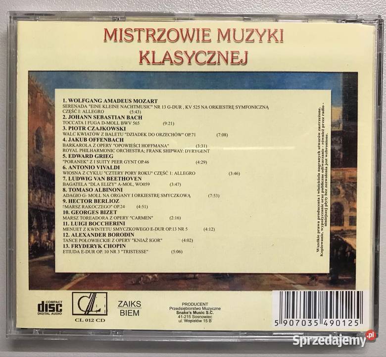Muzyka klasyczna popularne dzieła muzyki Warszawa