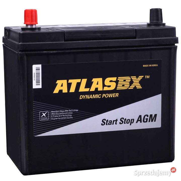 Akumulator 45Ah 370A ATLAS AGM Japan L mazowieckie Legionowo