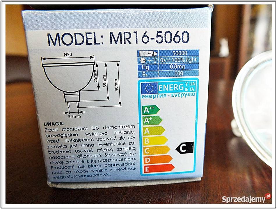 Żarówka halogenowa MR16 12V 50W 60stopni BEMKO Oświetlenie Żary sprzedam
