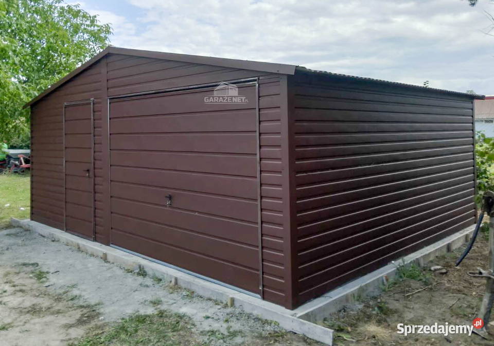 GARAŻ BLASZANY 6M X 6M BRAMA UCHYLNA DRZWI 6X6 sprzedam