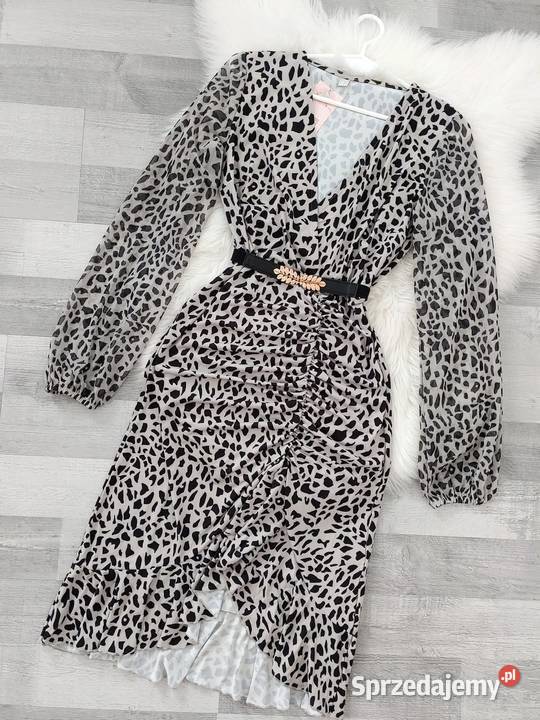 Sukienka Rękawy z Siatki print centki Wodzisław Śląski