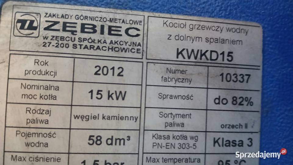 Kocioł Zębiec 15kw