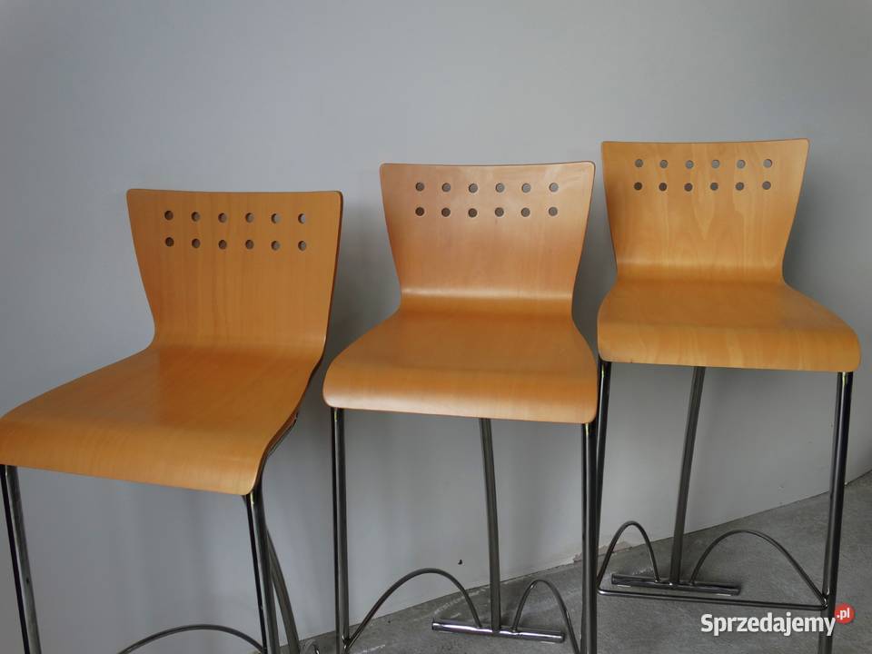 Krzesła hokery sklejka profilowana metal nikiel Hokery Nowy Sącz