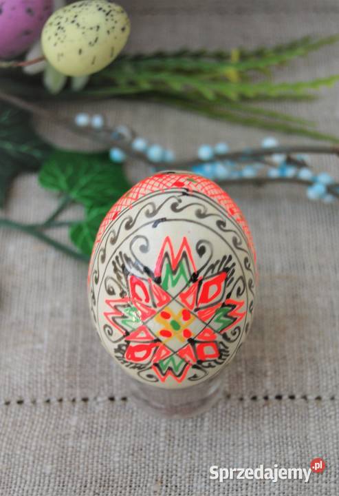 Stara pisanka drewniana malowana Ukraina 58