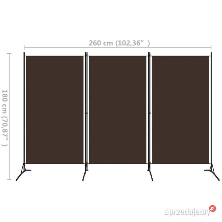 Parawan 3panelowy brązowy 260 x 180 WM320732 Pozostałe mazowieckie