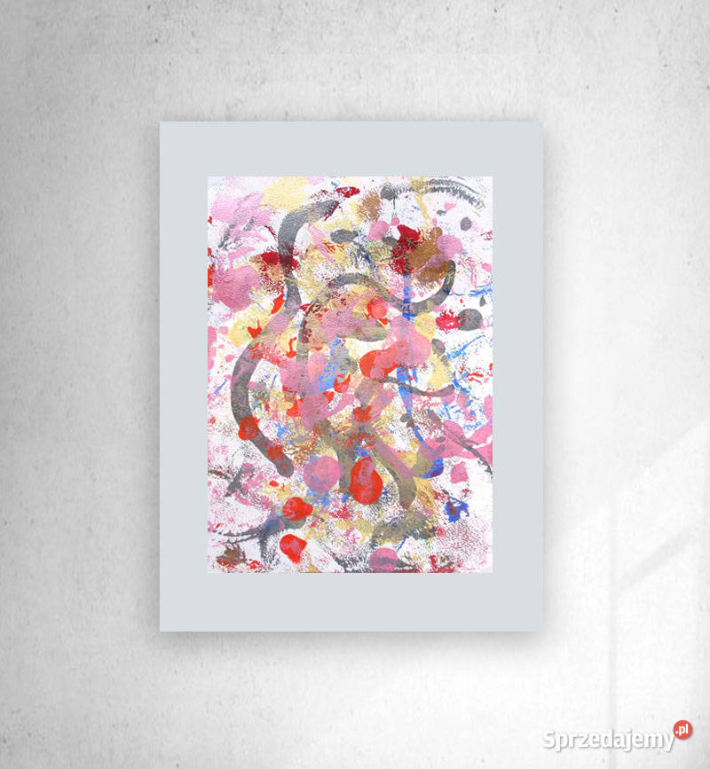 abstrakcyjny rysunek A3 wielokolorowy Łódź