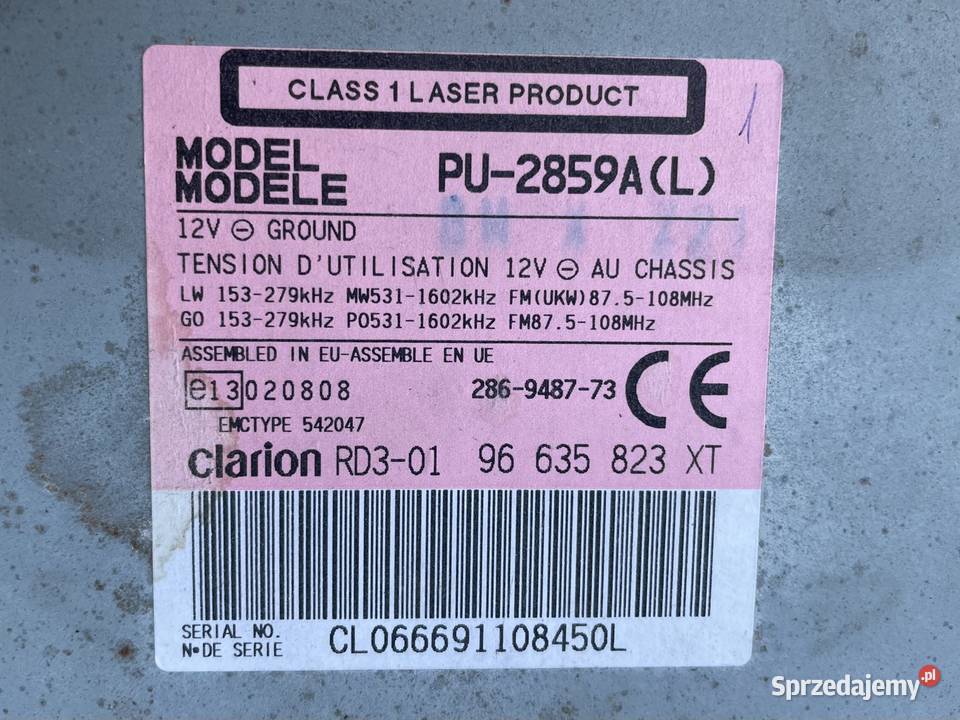 96635823 radio fabryczne peugeot 206 plus Szczecin