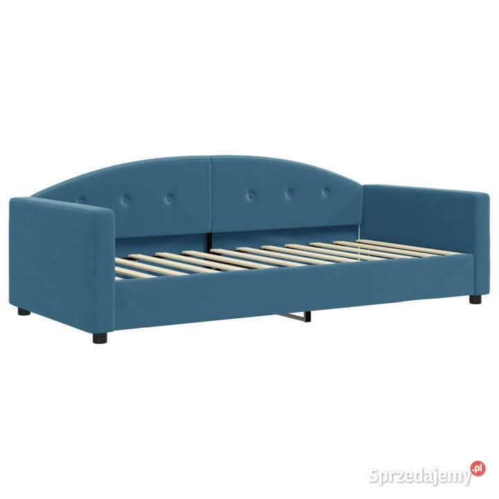 Sofa z materacem do spania niebieska aksamit Warszawa