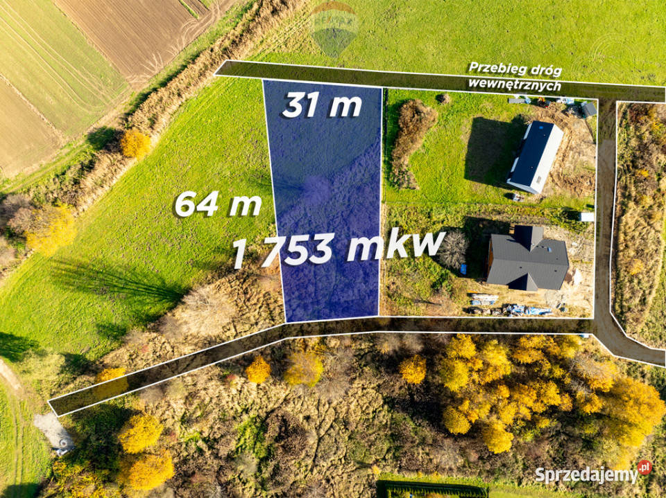 Budowlana działka w Siedlcu Krzeszowice 1753m2 Siedlec