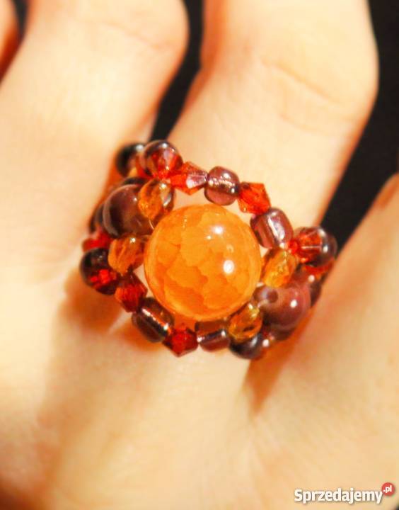 pierścionki plecione z koralików śląskie Katowice