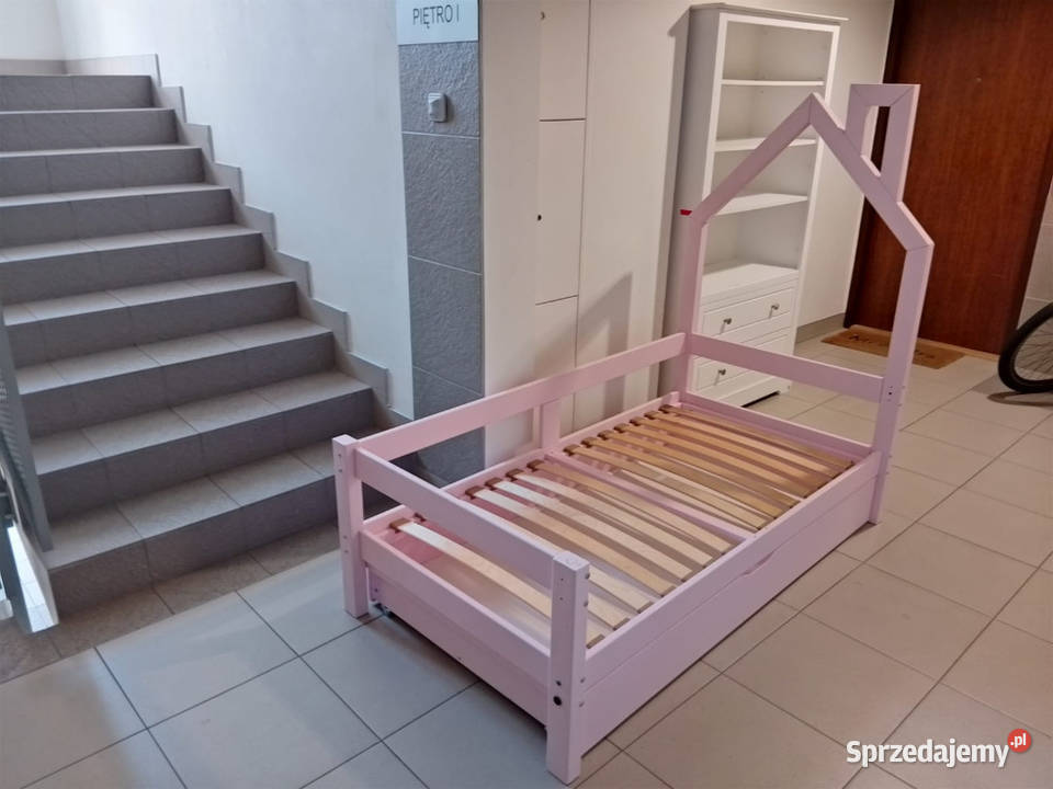 Łóżko domek 80x160 różowe drewniane mazowieckie Warszawa