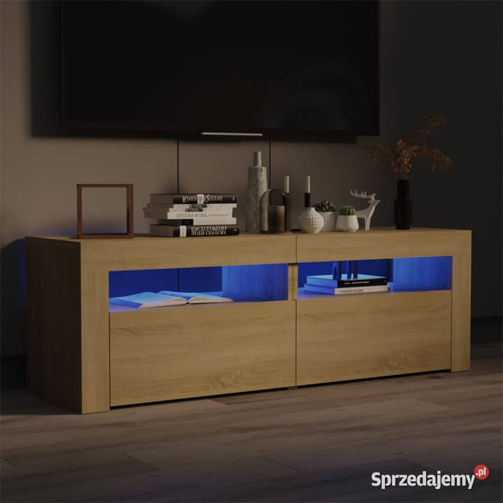 Szafka pod TV z oświetleniem LED dąb sonoma