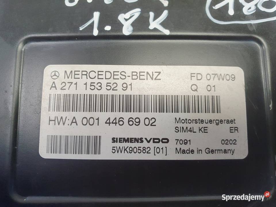 Mercedes W203 18 K STEROWNIK SILNIKA Komputer Komputery Motoryzacja Chełm