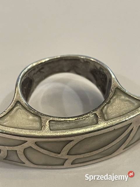 Pierścionek z masy perłowej i srebra 925 Kraków