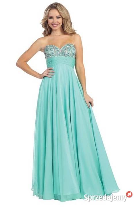 Sukienka Balowa maxi kolor miętowy 36 zielony Spódnice i sukienki Zamość