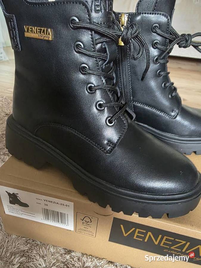Buty damskie skórzane czarne Venezia rozmiar 38 Białystok