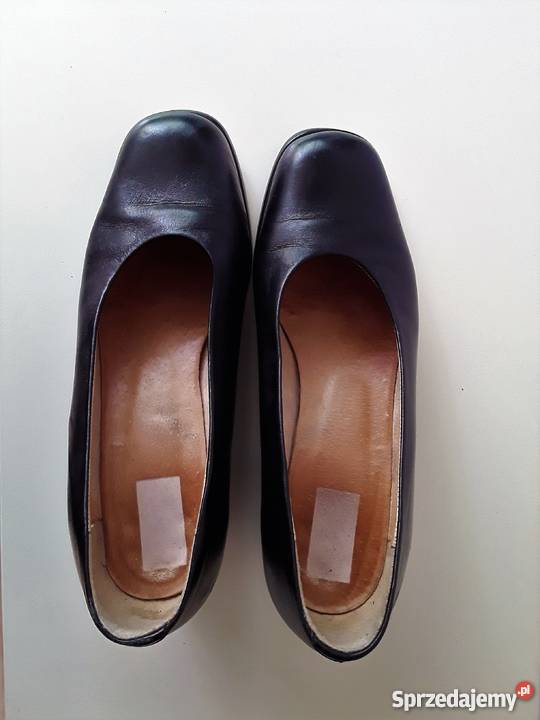 Buty czarne skórzane szerokiniewysoki obcas Rozmiar 36 Moda i Styl Warszawa