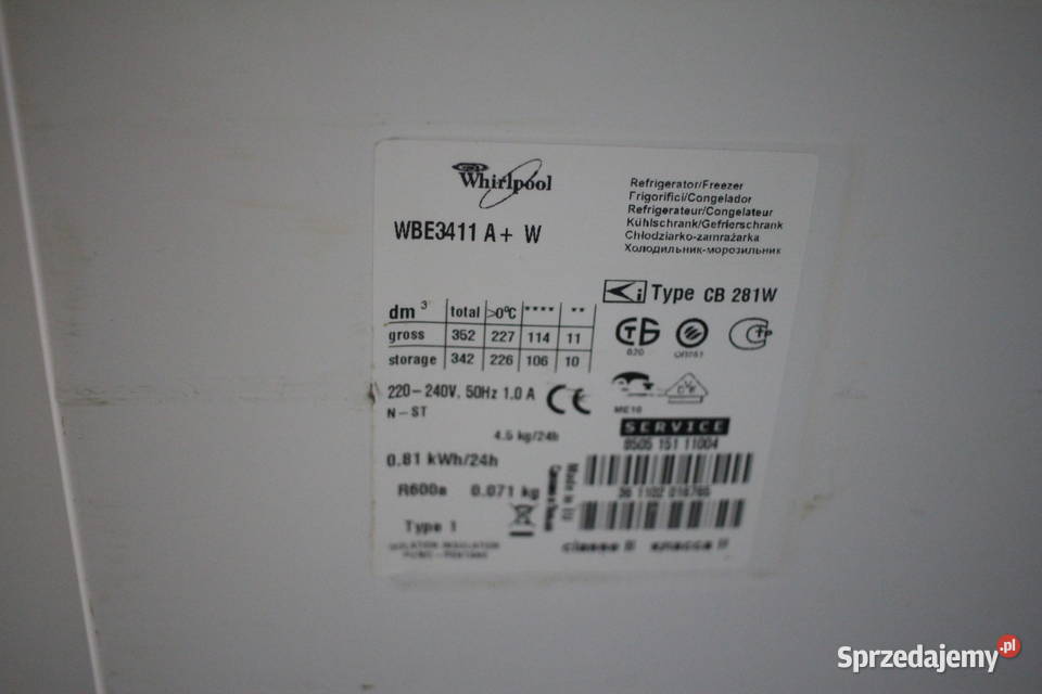 Lodówka Whirlpool WBE3411 AW śląskie Pszczyna