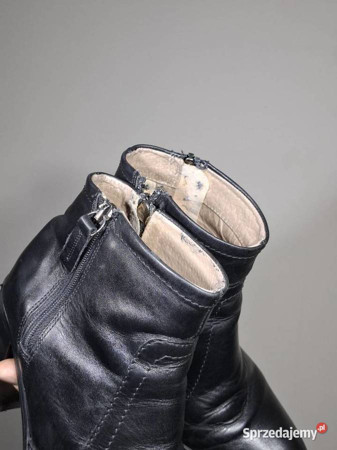 Botki 37 damskie czarne skórzane Kraków