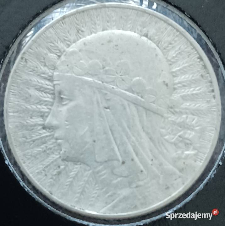 5 Głowa kobiety 1934 r srebro oryginał Konin