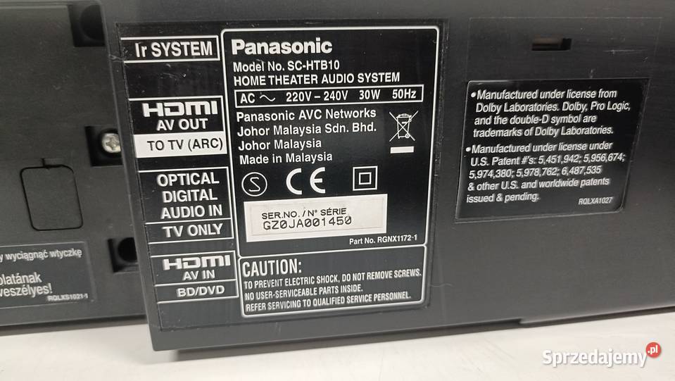 PANASONIC SCHTB10 Soundbar Poznań