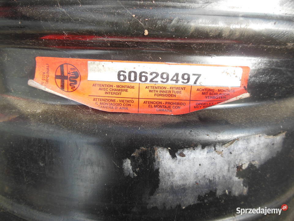 felga 65JX16 Alfa Romeo 166 60629497 stalowe śląskie Kozy