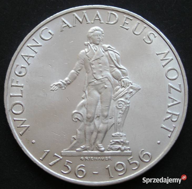 AUSTRIA 25 SCHILLING 1956 MOZART SREBRO Łódź