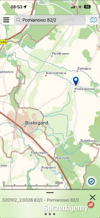 Działka z linią brzegową Pomianowo