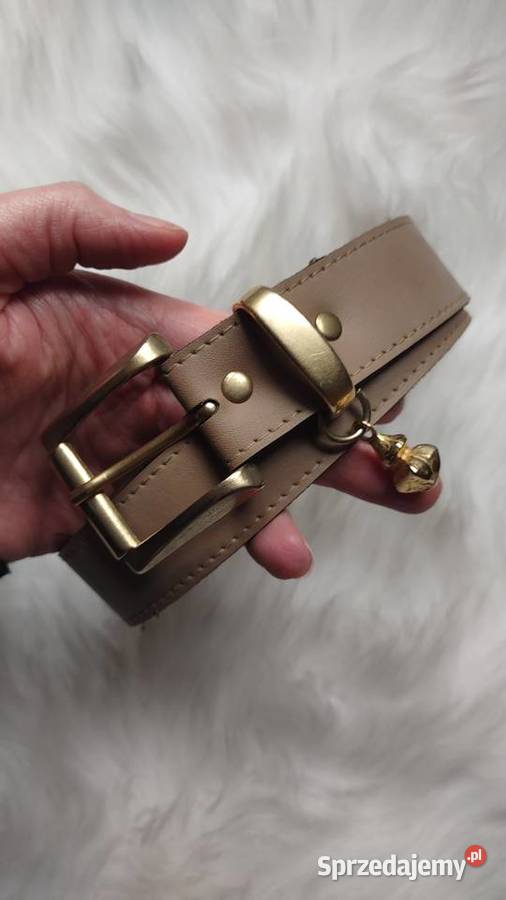 Beżowy pasek z zawieszką S styl vintage Olkusz sprzedam