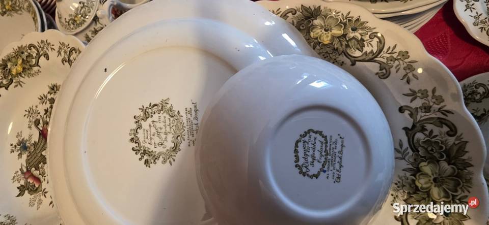 Antyczny angielski serwis porcelanowy Ridgway Łódź