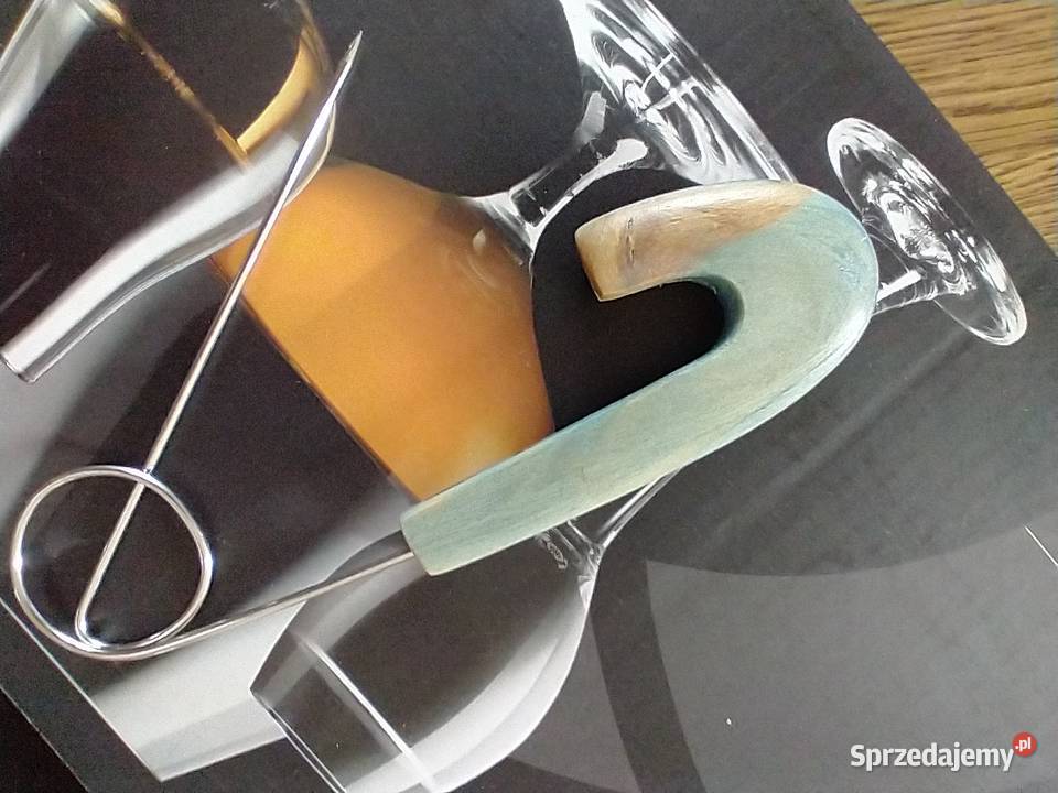 Szaroniebieska agrafka broszka drewno rękodzieło Łódź