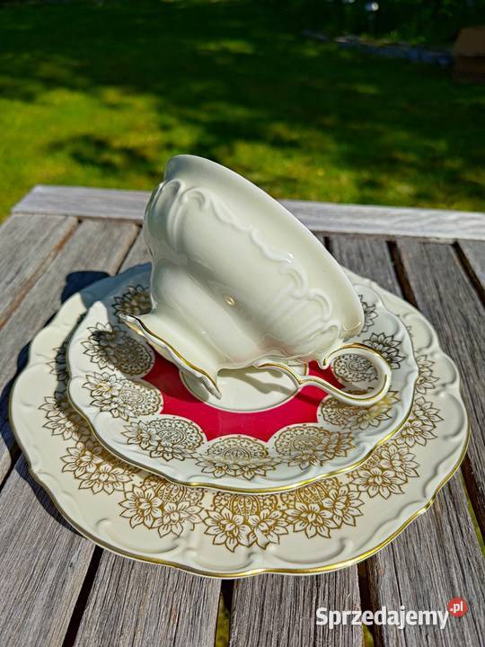 Trio z Purpurowym Akcentem Edelstein Bavaria Porcelana i szkło Legnica sprzedam