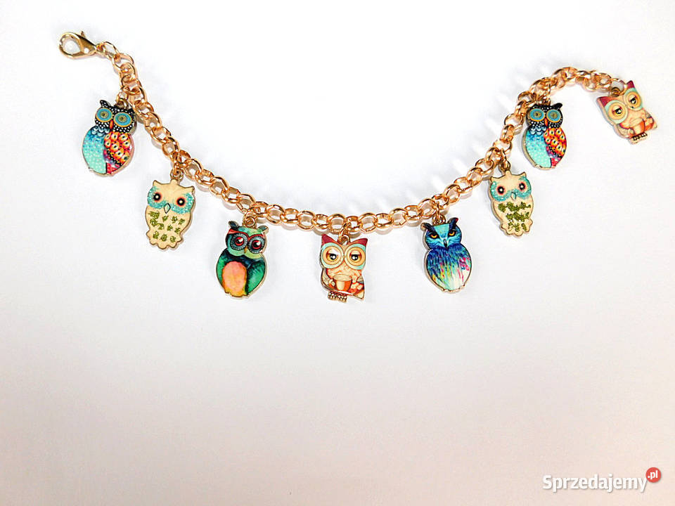 Rewelacyjna bransoletka z zawieszkami SOWY Dębogórze sprzedam