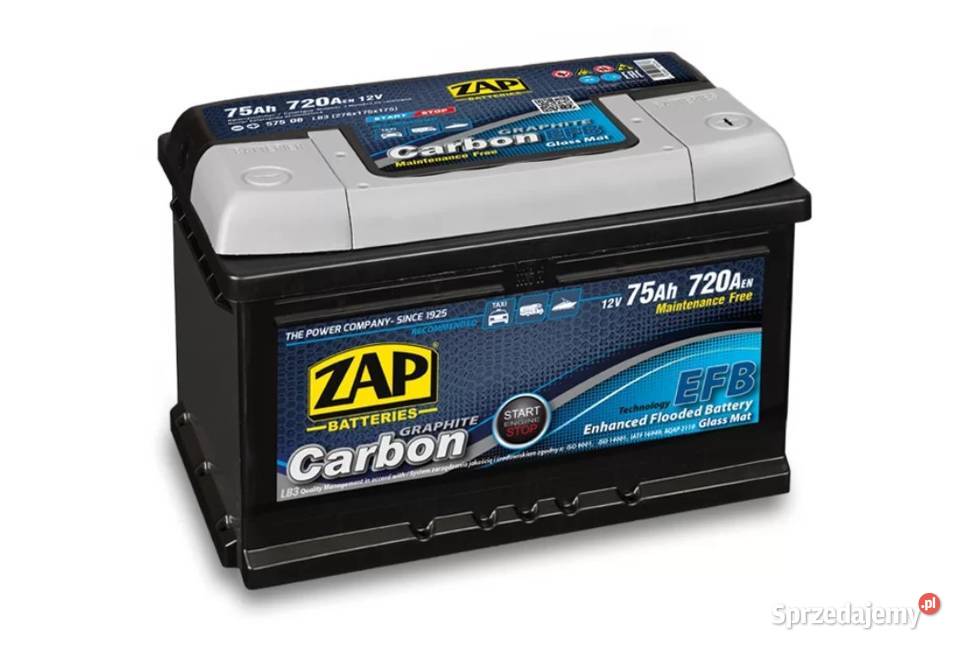 Akumulator ZAP CARBON EFB STARTSTOP 75Ah 720A osobowe Wałbrzych sprzedam