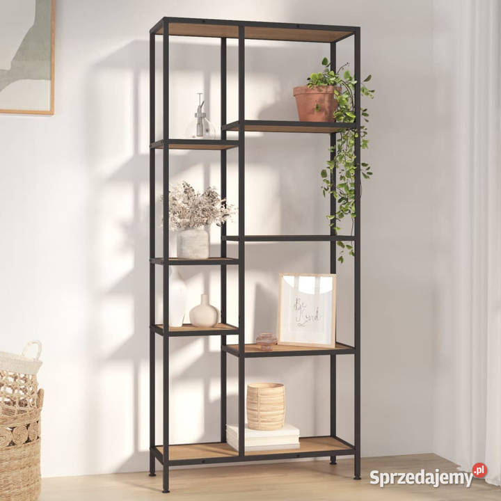 Regał na książki 80x30x180 stal i materiał mazowieckie