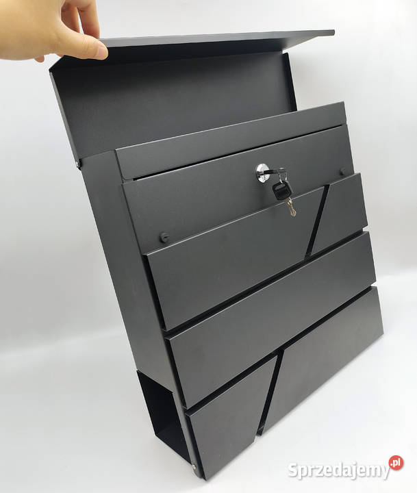 Skrzynka na listy z gazetnikiem czarna mazowieckie Zielonka