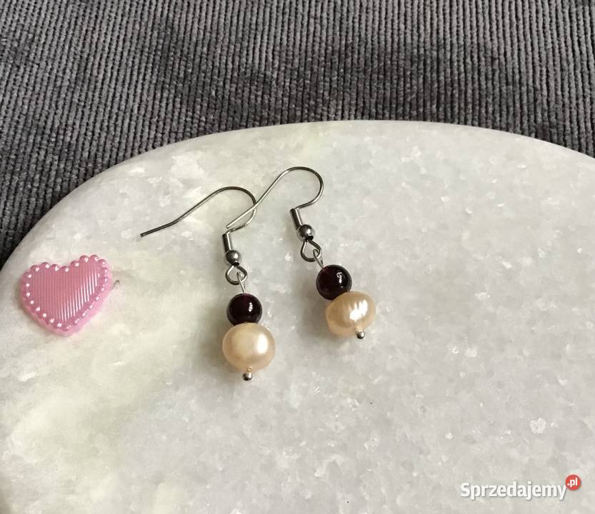 Kolczyki z pereł I granatów Warszawa