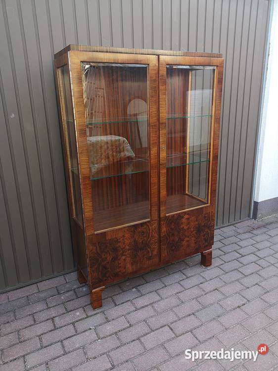 Witryna Biblioteka ARTDECO Orzech Politura Stara Swarzędz