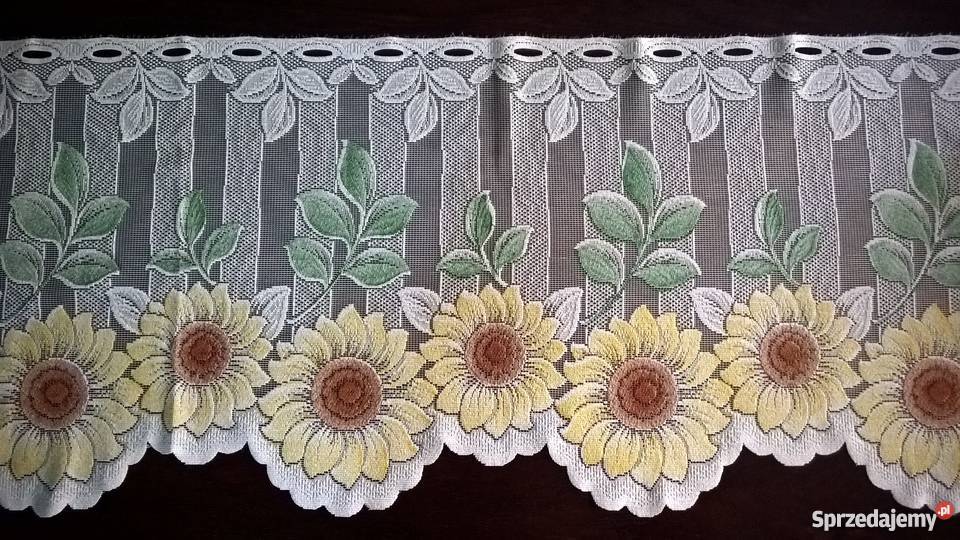 Firana kuchenna Słoneczniki komplet żakard Kluczbork