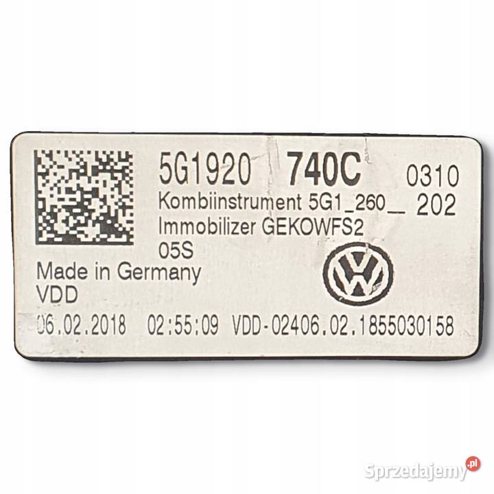 LICZNIK ZEGARY VW Golf VII Lift benzyna Chełm