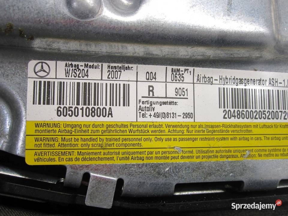 MERCEDES W204 07r poduszka fotela prawa osobowe świętokrzyskie Kielce