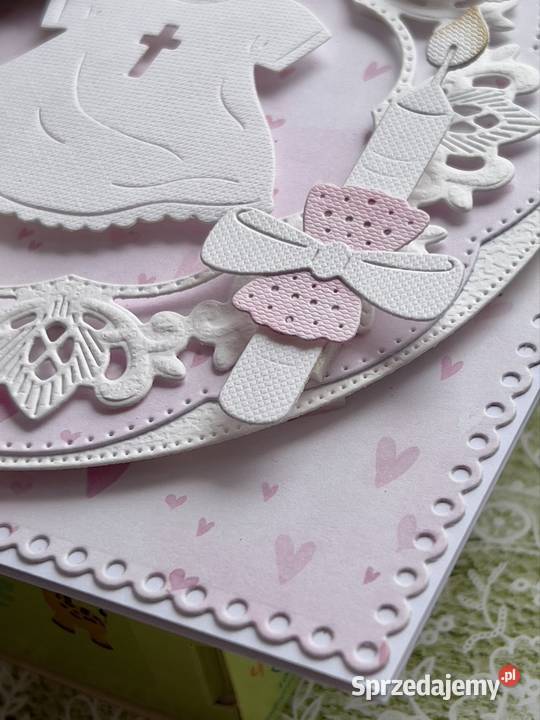 Kartka na Chrzest dziewczynki ręcznie robiona w Mielec