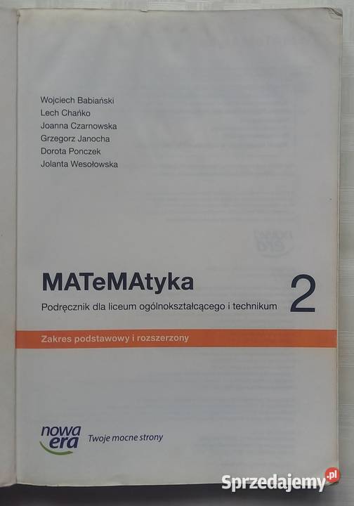 Matematyka 2 podręcznik liceum i technikum Małkinia Górna