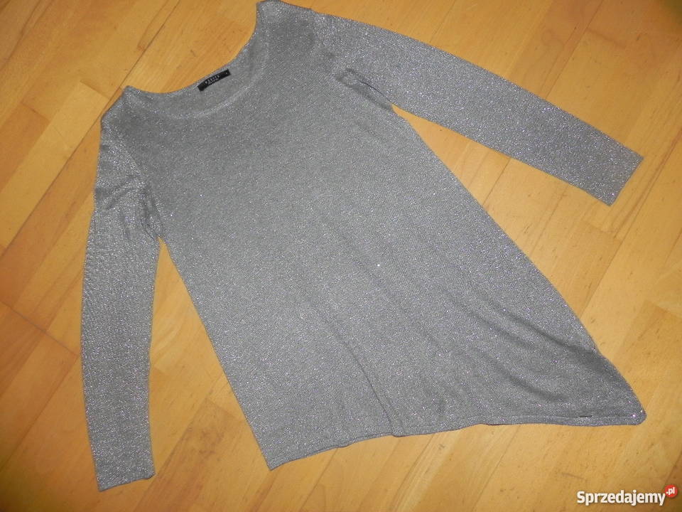 MOHITO srebrna tunika bluzka asymetryczna ML długi Leszno