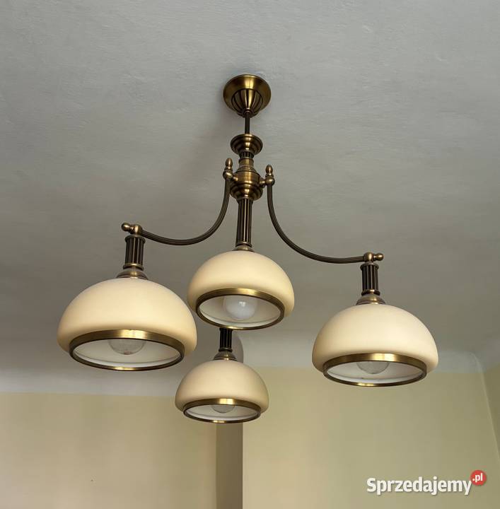 Lampa wisząca żyrandol w stylu retro z mosiądzu