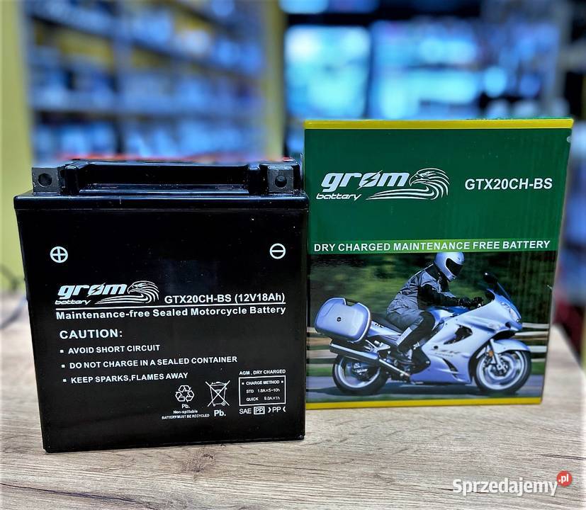 Akumulator motocyklowy GROM GTX20CHBS 12V 18Ah Rybnik