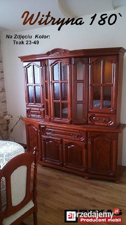 Stylowa Witryna Kredens podświetlenie Led Dąb Katowice